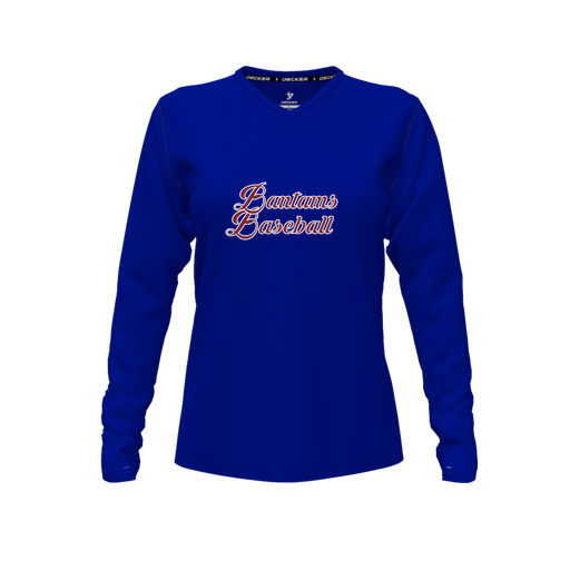 [CUS-DFW-TEES-CMF-VNK-LSL-RYL-FYXS-LOGO3] Decker Comfort T-Shirt (Female Youth XS, Royal, V Neck, Logo 3, Long Sleeve)