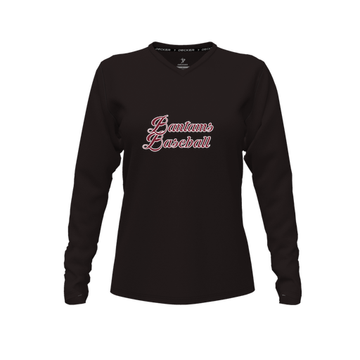 [CUS-DFW-TEES-PER-VNK-LSL-BLK-FYXS-LOGO3] Decker Performance T-Shirt (Female Youth XS, Black, V Neck, Logo 3, Long Sleeve)