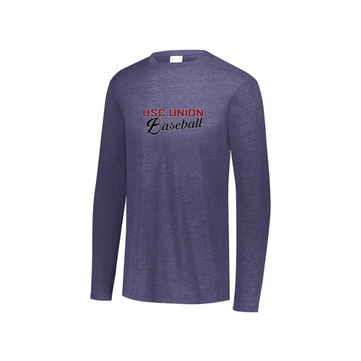 [FTLCUBNV-YS-LOGO2] Decker Youth Tri-Blend T-Shirt - Long Sleeve (Youth S, Navy, Logo 2)