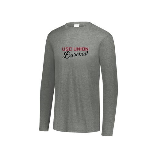 [FTLCUBGY-YS-LOGO2] Decker Youth Tri-Blend T-Shirt - Long Sleeve (Youth S, Gray, Logo 2)
