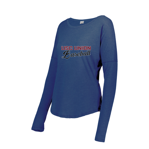 [FTLCUBRY-FAXS-LOGO2] Decker Women's Tri-Blend T-Shirt - Long Sleeve (Female Adult XS, Royal, Logo 2)